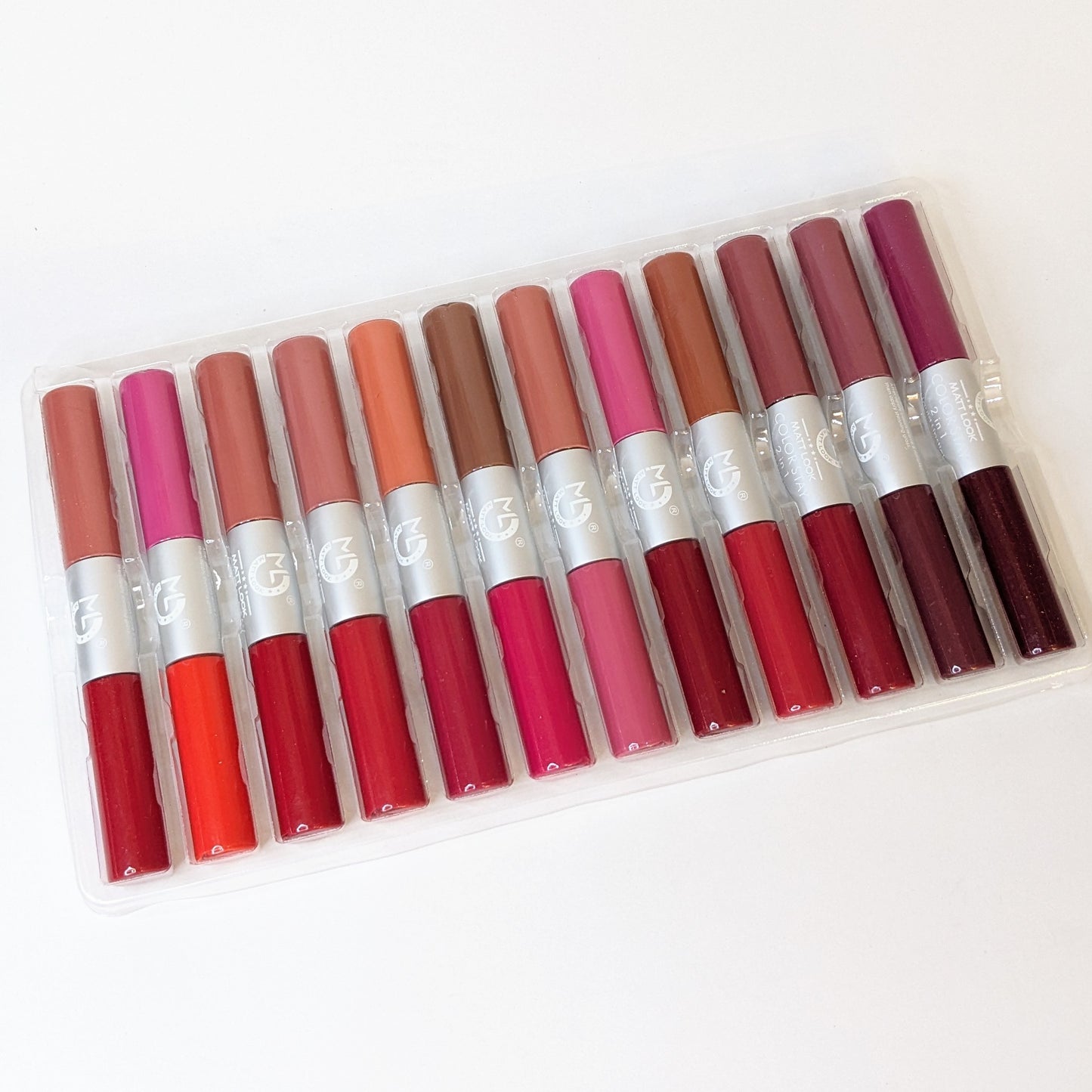 12 Pc's 2in1 Matte Lip Glosses Tray