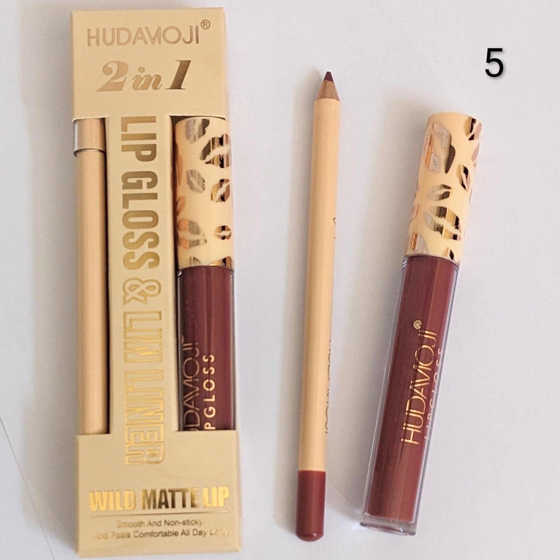 Hudamoji Lip Gloss + Lip Liner Set