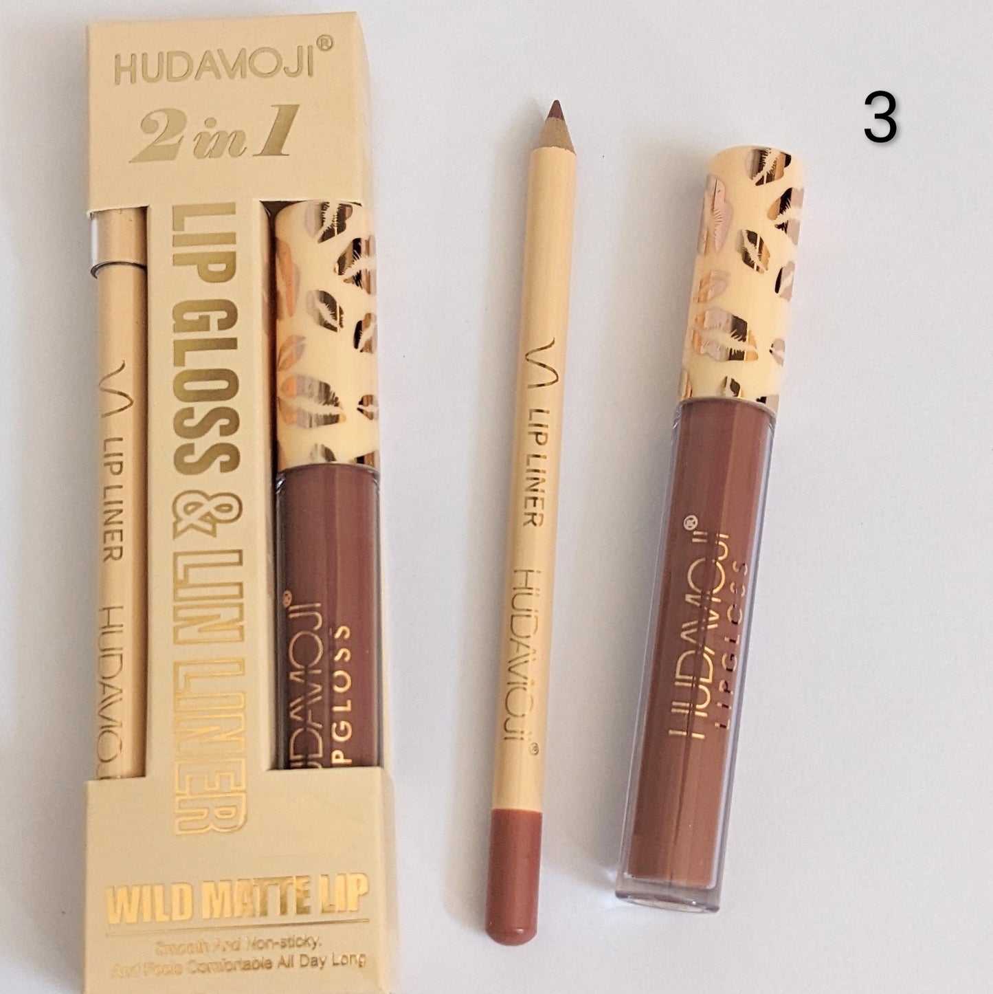Hudamoji Lip Gloss + Lip Liner Set