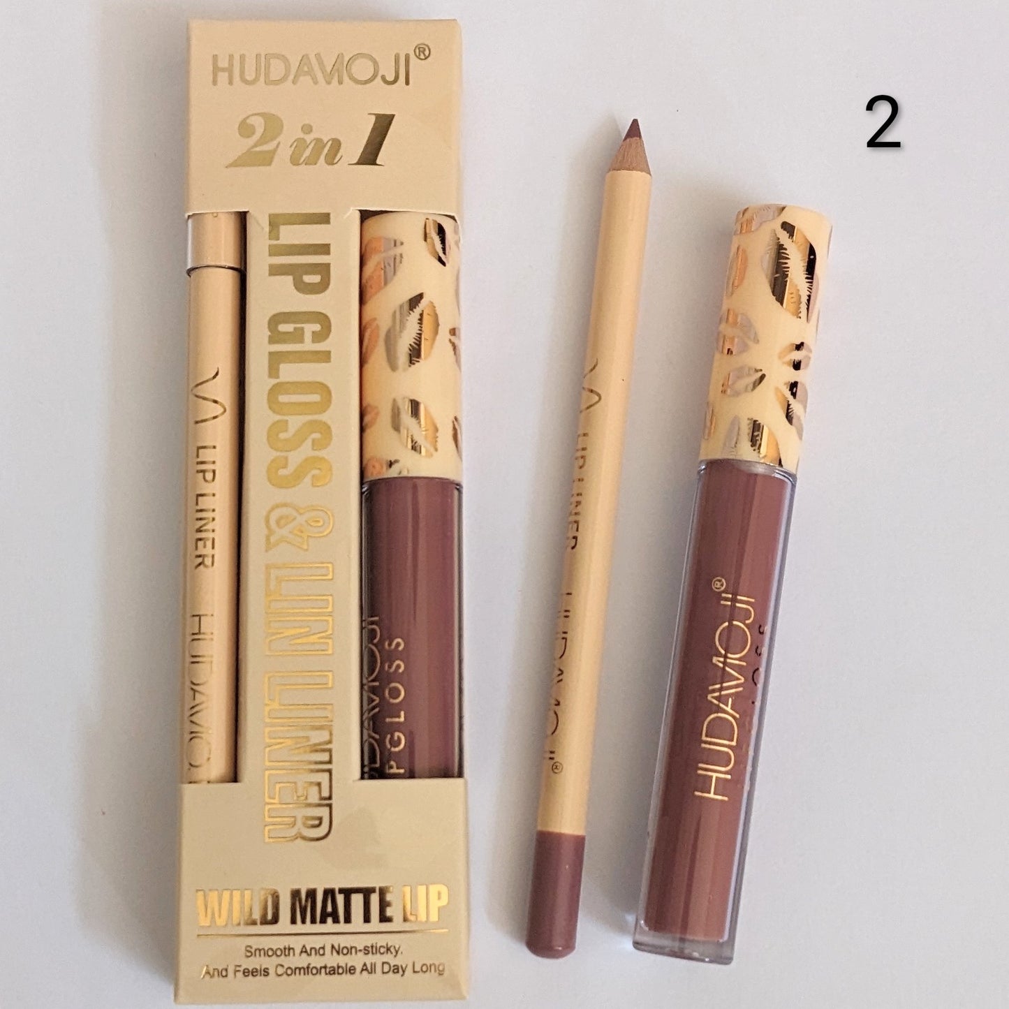 Hudamoji Lip Gloss + Lip Liner Set