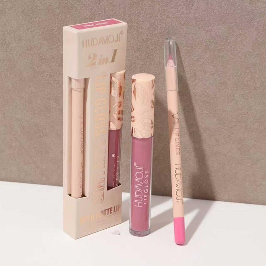 Hudamoji Lip Gloss + Lip Liner Set